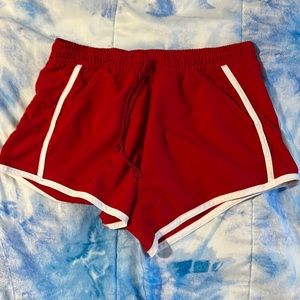 Medium Aeropostale Red And White Shorts With Pockets